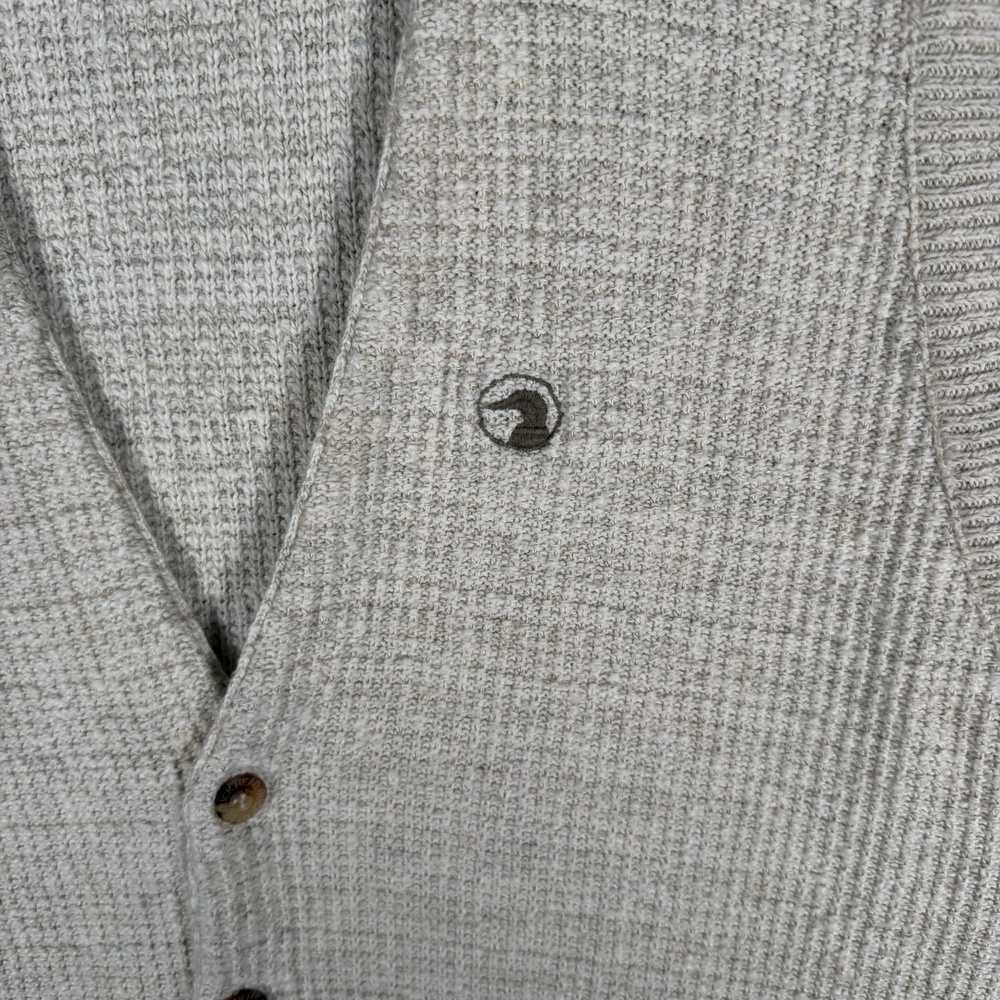 VTG Duck Head Sweater Vest Mens Large Cream Button Front USA Made Preppy V Neck - Picture 3 of 9